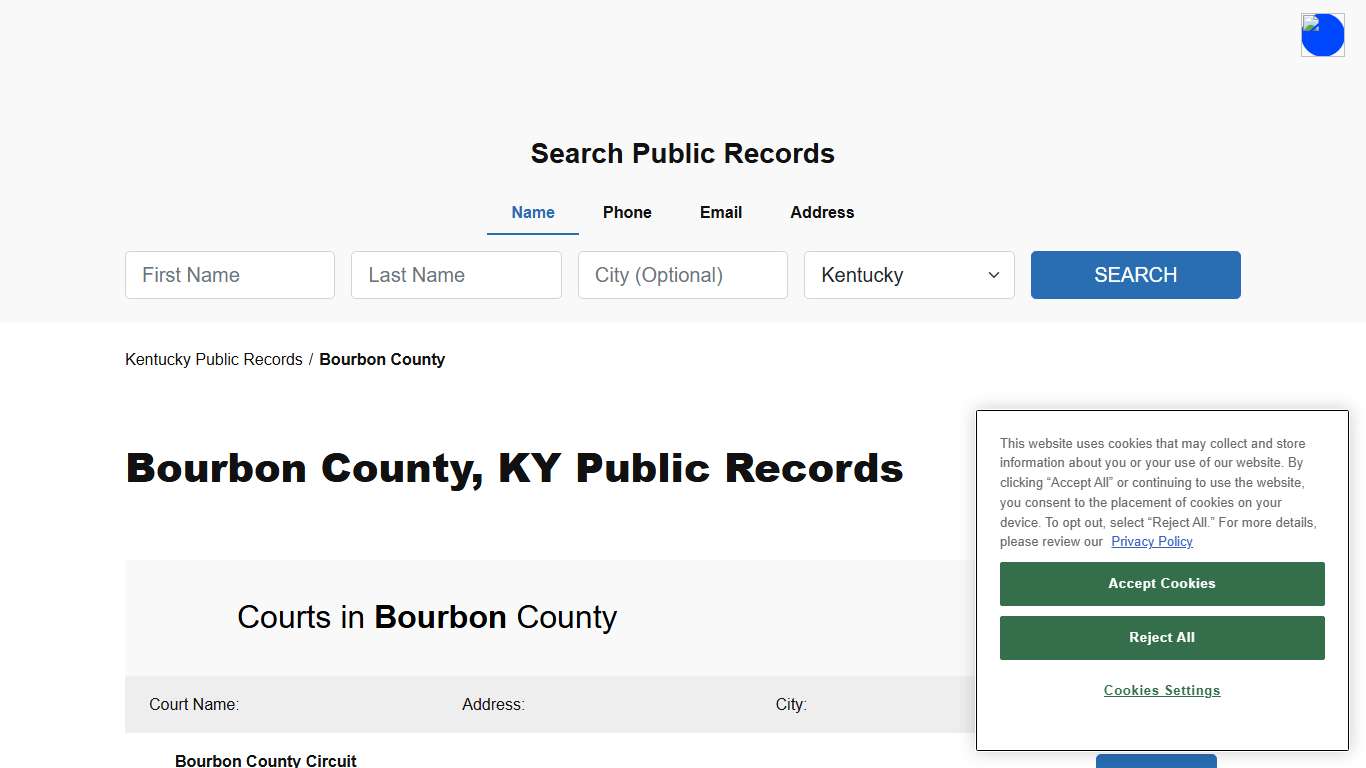 Bourbon County, KY Public Court, Arrest and Inmate Records - ThePublicIndex